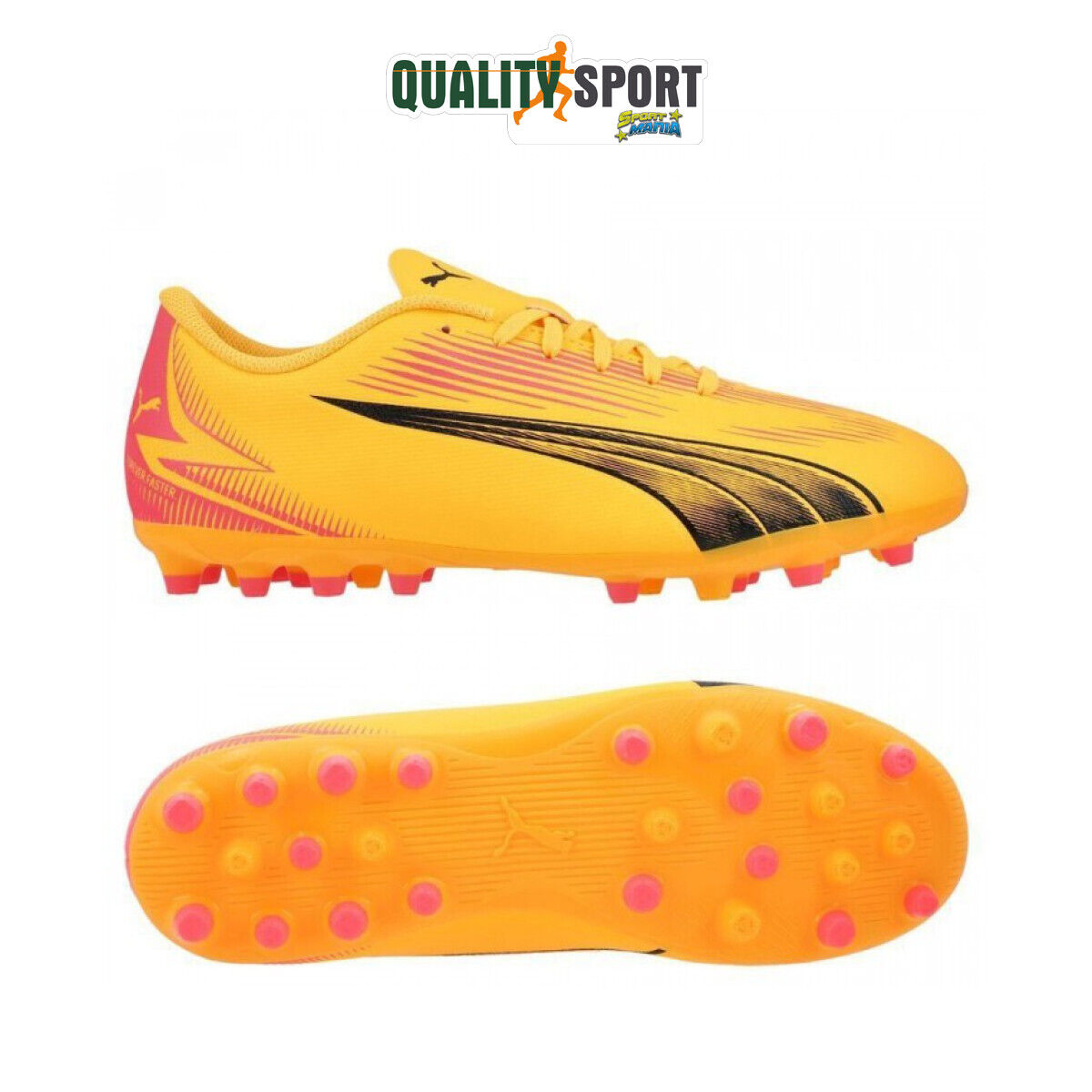 Puma Ultra Play MG Arancio Scarpe Bambino Sportive Calcetto Soccer