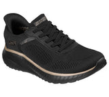 Skechers Slip Ins Bobs Squad Chaos Nero Oro Scarpe Donna Sportive 117497 BKRG