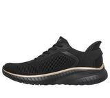 Skechers Slip Ins Bobs Squad Chaos Nero Oro Scarpe Donna Sportive 117497 BKRG