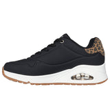 Skechers Uno Jungle Nite Nero Leopard Scarpe Donna Sportive Sneakers 177093 BKLD
