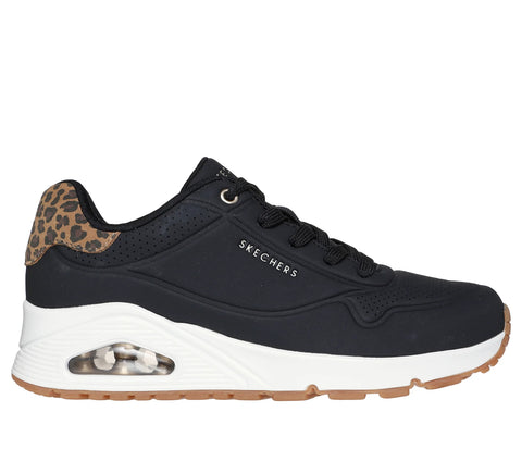 Skechers Uno Jungle Nite Nero Leopard Scarpe Donna Sportive Sneakers 177093 BKLD