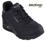 Skechers Uno Wedge Hi Steps Nero Scarpe Shoes Donna Sportive Sneakers 177520 BBK