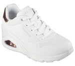 Skechers Uno Wedge Bianco Oro Scarpe Shoes Donna Sportive Sneakers 177520 WHT