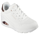 Skechers Uno Wedge Bianco Oro Scarpe Shoes Donna Sportive Sneakers 177520 WHT