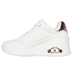 Skechers Uno Wedge Bianco Oro Scarpe Shoes Donna Sportive Sneakers 177520 WHT
