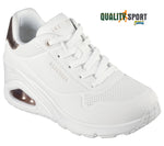 Skechers Uno Wedge Hi Steps Bianco Scarpe Shoes Donna Sportive Sneakers 177520 WHT