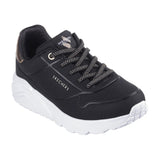Skechers Uno Lite Metallic Nero Scarpe Donna Bambina Sneakers 310384L BLK