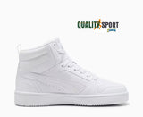 Puma Rebound Mid Bianco Scarpe Shoes Ragazzo Donna Sportive Sneakers 393831 05