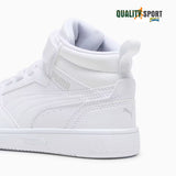 Puma Rebound Mid Bianco Scarpe Bambino Sportive Sneakers 393832 05