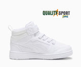 Puma Rebound Mid Bianco Scarpe Bambino Sportive Sneakers 393832 05