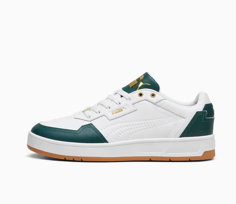 Puma Court Classic Lux Bianco Verde Scarpe Uomo Sportive Sneakers 395019 08