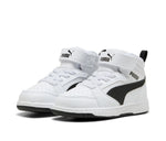 Puma Rebound V6 Mid Bianco Nero Scarpe Infant Bambino Sportive Sneakers 396542 02