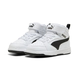Puma Rebound V6 Mid Bianco Nero Scarpe Infant Bambino Sportive Sneakers 396542 02