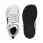 Puma Rebound V6 Mid Bianco Nero Scarpe Infant Bambino Sportive Sneakers 396542 02