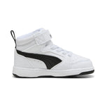 Puma Rebound V6 Mid Bianco Nero Scarpe Infant Bambino Sportive Sneakers 396542 02