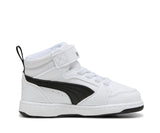 Puma Rebound V6 Mid Bianco Nero Scarpe Infant Bambino Sportive Sneakers 396542 02