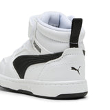 Puma Rebound V6 Mid Bianco Nero Scarpe Infant Bambino Sportive Sneakers 396542 02