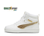 Puma Rebound Metallic Dream Bianco Oro Scarpe Shoes Donna Sportive Sneakers 397474 01