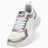 Puma Trinity 2 Metallic Bianco Oro Scarpe Donna Sportive Sneakers 404746 02