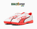 Puma Ultra Play TT Bianco Rosso Scarpe Uomo Sportive Calcetto Soccer 107528 01