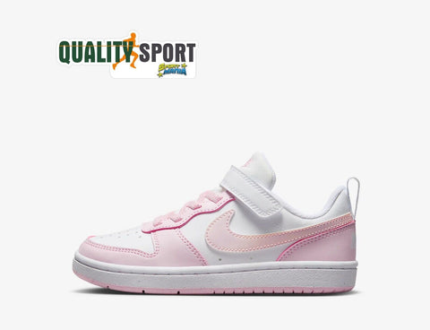 Nike Court Borough Bianco Rosa Scarpe Bambina Sportive Sneakers DV5457 105