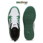 Puma Rebound V6 Lo Bianco Nero Verde Scarpe Ragazzo Sportive Sneakers 393833 05