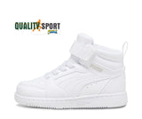 Puma Rebound Mid Bianco Scarpe Infant Bambino Sportive Sneakers 396542 05