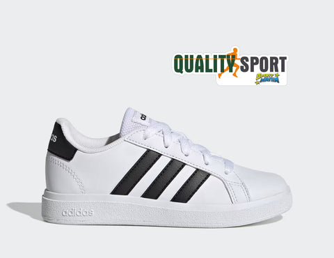 Adidas Grand Court 2.0 Bianco Nero Scarpe Bambina Sportive Sneakers GW6511