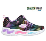 Skechers Lights Wavy Beams Nero Scarpe Bambina Sportive Sneakers 302338L BKMT