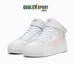 Puma Carina Street Mid Bianco Rosa Scarpe Donna Sportive Sneakers 392337 04