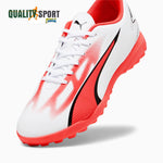 Puma Ultra Play TT Bianco Rosso Scarpe Uomo Sportive Calcetto Soccer 107528 01