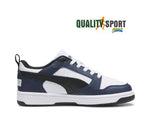 Puma Rebound V6 Lo Bianco Nero Blu Scarpe Ragazzo Sportive Sneakers 393833 12