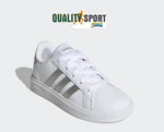 Adidas Grand Court Bianco Argento Scarpe Shoes Ragazzo Sportive Sneakers GW6506