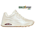 Skechers Uno Pearl Queen Bianco Scarpe Shoes Donna Sportive Sneakers 155174 WHT