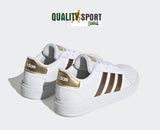 Adidas Grand Court Bianco Oro Scarpe Shoes Donna Sportive Sneakers GY2578