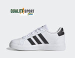 Adidas Grand Court Bianco Nero Scarpe Ragazzo Donna Sportive Sneakers GW6511