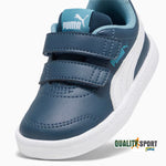 Puma Courtflex AC Blu Bianco Scarpe Infant Bambino Sportive Sneakers 371544 30