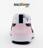 Puma Rebound V6 Bianco Nero Rosa Scarpe Bambina Sportive Sneakers 396742 13