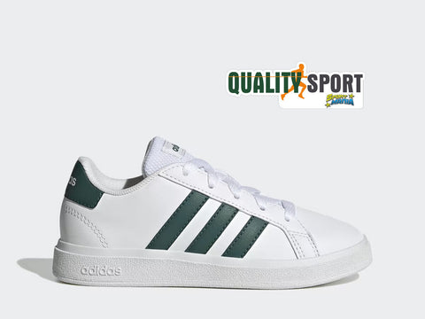 Adidas Grand Court 2.0 Bianco Verde Scarpe Bambino Sportive Sneakers IG4830