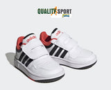 Adidas Hoops Bianco Nero Scarpe Shoes Infant Bambino Sportive Sneakers H03860