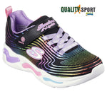 Skechers Lights Wavy Beams Nero Scarpe Bambina Sportive Sneakers 302338L BKMT