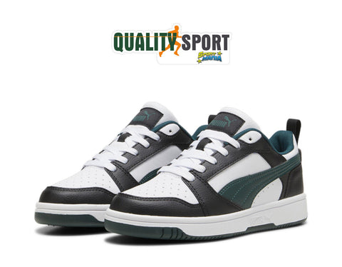 Puma Rebound V6 Lo Bianco Nero Verde Scarpe Ragazzo Sportive Sneakers 393833 15