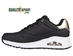 Skechers Uno Golden Air Nero Oro Scarpe Shoes Donna Sportive Sneakers 177094 BLK