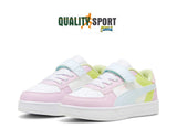 Puma Caven 2.0 Block Bianco Rosa Scarpe Bambina Sportive Sneakers 394462 07