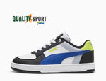 Puma Caven 2.0 Block Bianco Nero Blu Scarpe Ragazzo Sportive Sneakers 394461 06