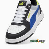 Puma Caven 2.0 Block Bianco Nero Blu Scarpe Ragazzo Sportive Sneakers 394461 06