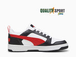 Puma Rebound Low Bianco Rosso Nero Scarpe Shoes Uomo Sportive Sneakers 392328 04