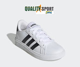 Adidas Grand Court 2.0 Bianco Nero Scarpe Bambina Sportive Sneakers GW6511