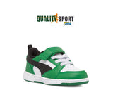 Puma Rebound Lo Bianco Verde Scarpe Infant Bambino Sportive Sneakers 397420 05