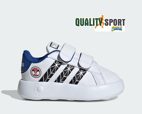 Adidas Advantage Bianco Nero Blu Scarpe Infant Bambino Sportive Sneakers ID8017